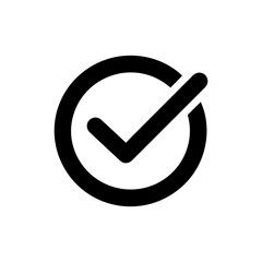 Tick Inside Circle Task Confirmed Minimal Black Icon