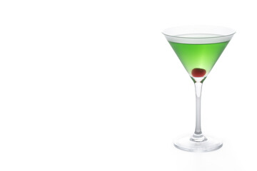 Japanese slipper cocktail isolated on white background. Copy space