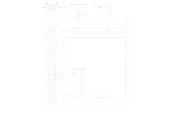  Foot-Powered Wood Turning Machine Vintage Style Treadle Lathe on Blueprint style 3D Transparent Line Art Technical Outline Engineering Drawing White Wireframe isometric orthogonal Illustration Vector