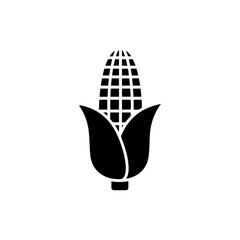 Corn on the Cob with Husks Icon, Black Filled Food Symbol
