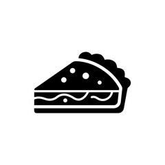 Pie Slice with Crust and Filling Detail Icon Black