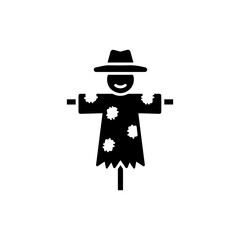 Scarecrow with Hat and Patchwork Clothes Icon
