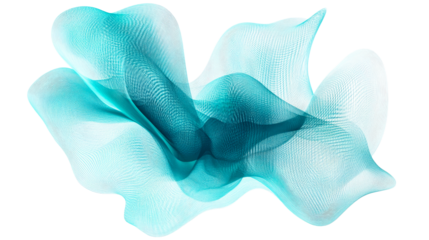 Aqua Wavy Mesh Background Design Isolated, cut out transparent