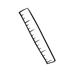 Ruler Back to School Doodle Sketch Illustration for Scrapbook and Journal Decoration