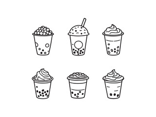 Bubble Tea Clear Vision Simple Line Art