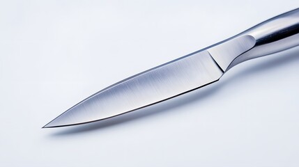 Obraz premium Close-up view of a surgical scalpel's blade.