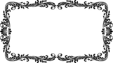 A filigree heraldic crest motif floral pattern border frame. Original design in a vintage style. © Christos Georghiou