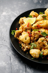 Salt and Pepper Cuttlefish. Crispy fried cuttlefish. Mediterranean food