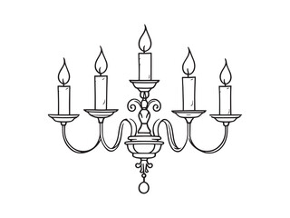 Different Type of Candle Chandelier Clear Vision Simple Line Art