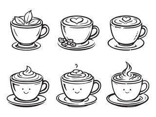 Fototapeta premium Cappuccino Clear Vision Simple Line Art Design