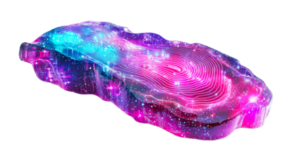 Contour lines on luminous surface, elevation map, cut out transparent