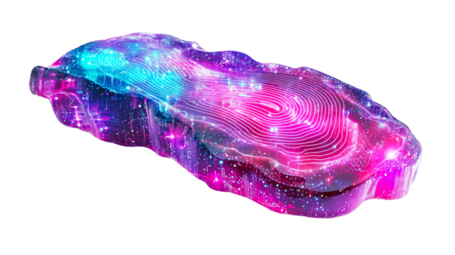 Contour lines on luminous surface, elevation map, cut out transparent