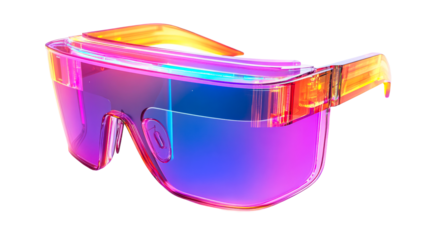 Modern oversized glasses, vibrant color gradient, cut out transparent