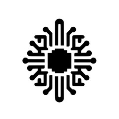 Abstract Black Circuit Board Logo Design