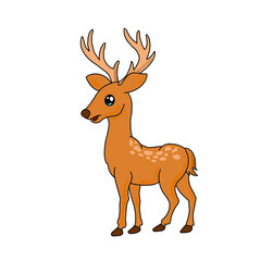 deer vector illustration with a red nose super cute