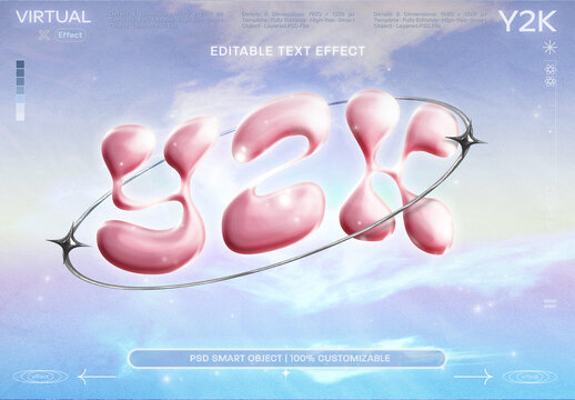 Y2K PInk Bubble Text Effect