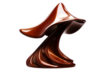 Abstract chocolate figure sculpture concept object, cut out transparent