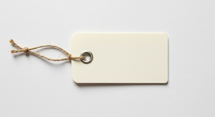 Blank label tag with rustic twine, ready for personalized branding concept