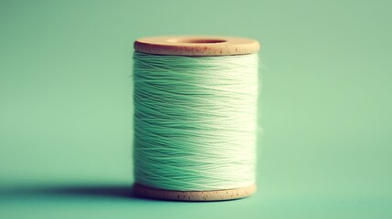Mint thread spool, a crafting essential for sewing projects and textile arts