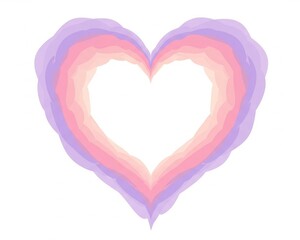 A layered heart shape with pastel colors.