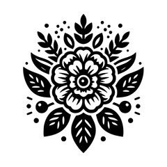 Fototapeta premium Black & White Floral Mandala Design: Vector Illustration for Decoration & Graphics
