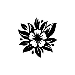 Fototapeta premium Elegant Black & White Floral Illustration, Decorative Design Element