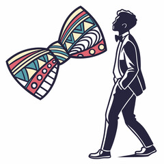 bow tie silhouette vector illustration