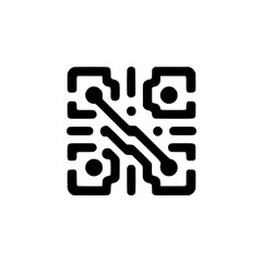 Modern Circuit Board Design in Minimalist Black & White on White Background