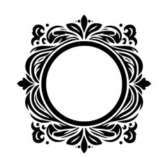 Elegant Black and White Floral Frame Design