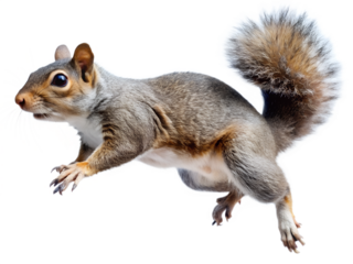 squirrel on a branch isolated on white background. PNG Transparent.