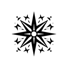 Obraz premium Abstract Black & White Starburst Design for Branding & Decor