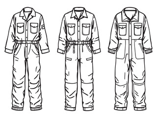 Coveralls Clear Vision Simple Line Art