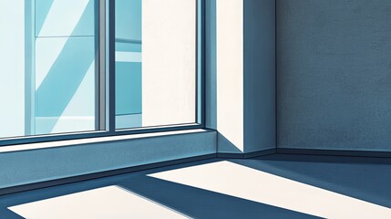 A close-up of modern window frames in a minimalist building..