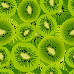 Kiwi fruit seamless pattern for background.