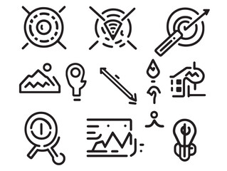 Decision making process line art illustration for stock vector collection