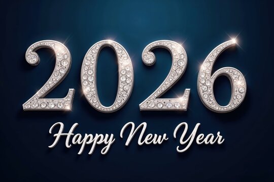 Happy New Year 2026 mit Diamantenschrift