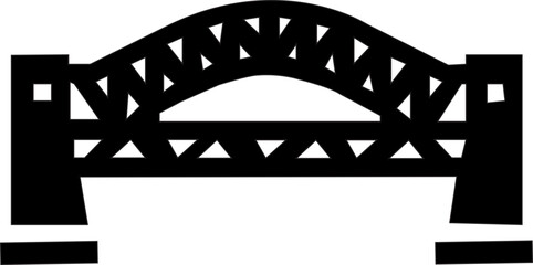 Silhouetted black bridges. Urban industrial architectural structures, city design components. Various bridges for towns and villages, contemporary modern icons, isolated on transparent background