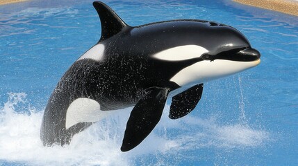 Obraz premium Orca leaping out of water (1)