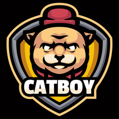 Cat Man Mascot Logo