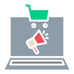 Online Marketing Glyph Color Icon