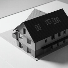 Black house model 3D rendering