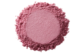 Pink powder circle.  A mound of fine, dusty pink powder forms a circle