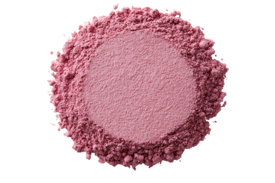 Pink powder circle.  A mound of fine, dusty pink powder forms a circle