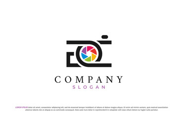 letter g and c photography studio camera lens logo