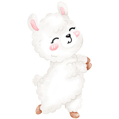 Kawaii alpaca cute llama watercolor funny animal