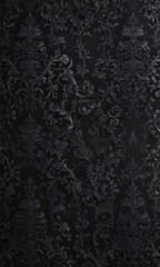 Seamless gothic wallpaper, black floral damask  Intricate vines , backdrop, art
