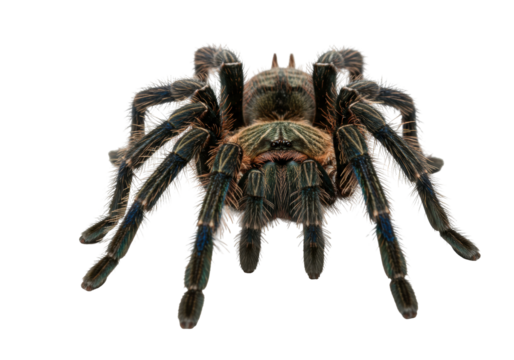 Detailed Close-up of an Arachnid with Intricate Texture and Colorful Markings on a Transparent Background