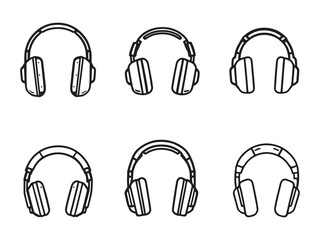 Ear Protection Minimal Line Drawing Set