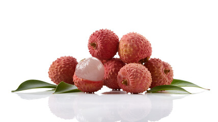 lychee with leaves