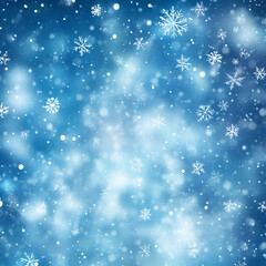 Fototapeta premium Gentle snowfall over icy blue landscape winter scene abstract background peaceful environment tranquil viewpoint snowflakes falling